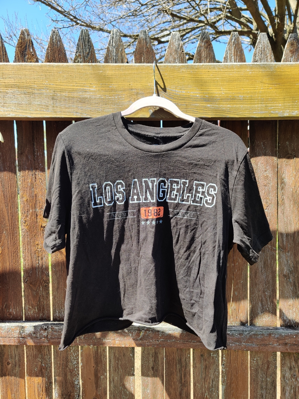 Black "Los Angeles" Graphic Crop Top